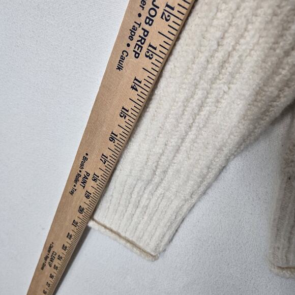 Rachel Roy Ribbed Sweater Sz XL Ivory Mock Neck Long Sleeve Soft Cozy Stretch - Picture 11 of 13